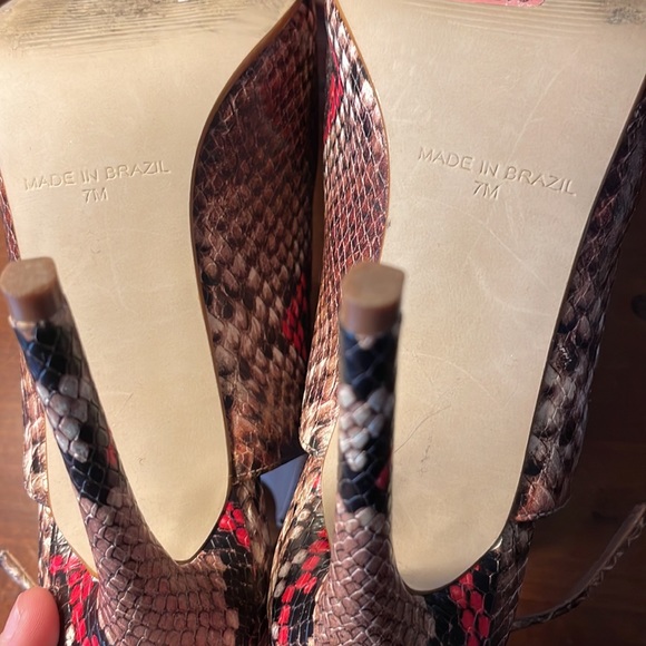 Steve Madden Sling Back Snake Print Booties - Picture 4 of 4